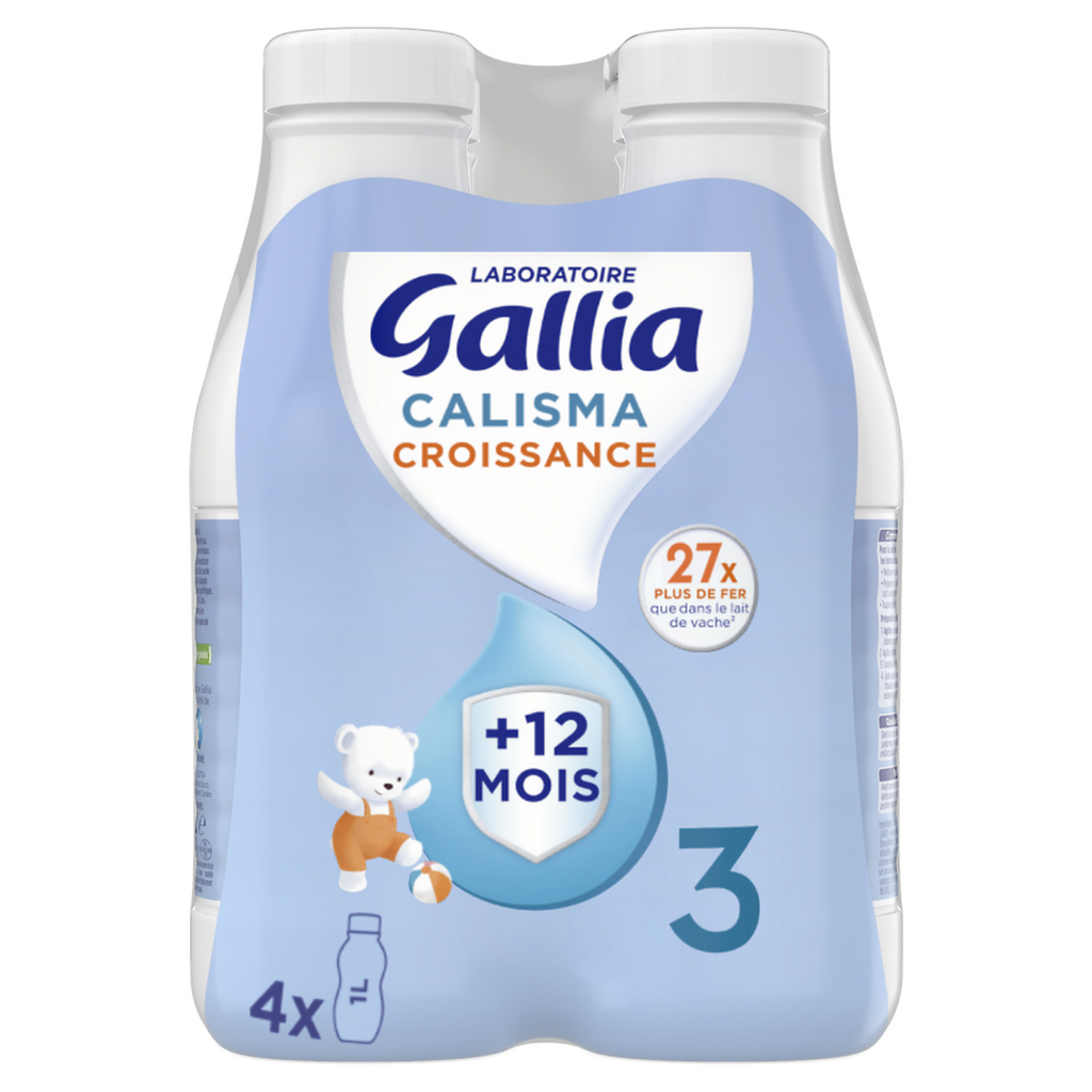 GALLIA Calisma 3 liquid growing-up milk, 4 bottles of 1 L
