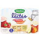 Bledina Dessert Bébé Mini Lactés Framboise Pêche Poire Dès 12 Mois 12X55G