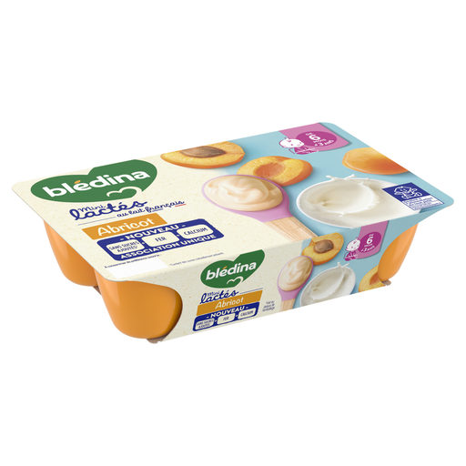 [3041091221926] BLEDINA Postre lácteo para bebé con albaricoque 6 x 55 g