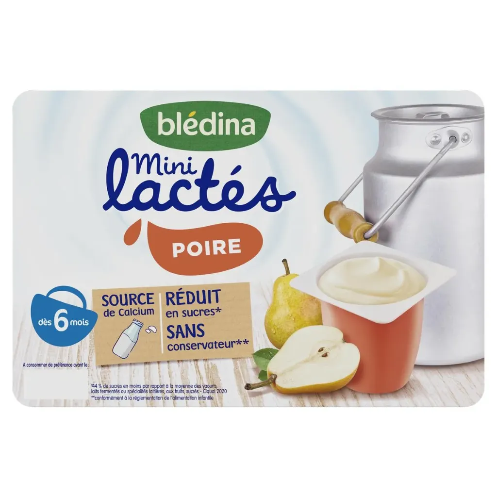 Blédina Mini Dairy Pear for 6 to 36 Months: 6 Pots of 55 g - 330 g