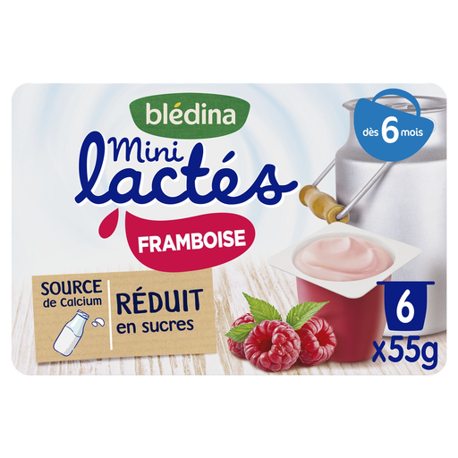 [3041091221957] Blédina Mini Lactés Raspberry From 6 To 36 Months: The 6 Jars Of 55 G - 330 G