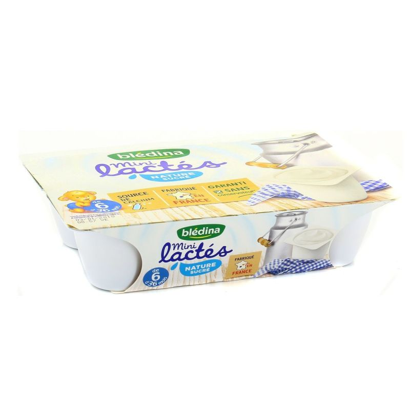 Blédina Mini Lactés Nature Sucrés De 6 À 36 Mois : Les 6 Pots De 55 G - 330 G