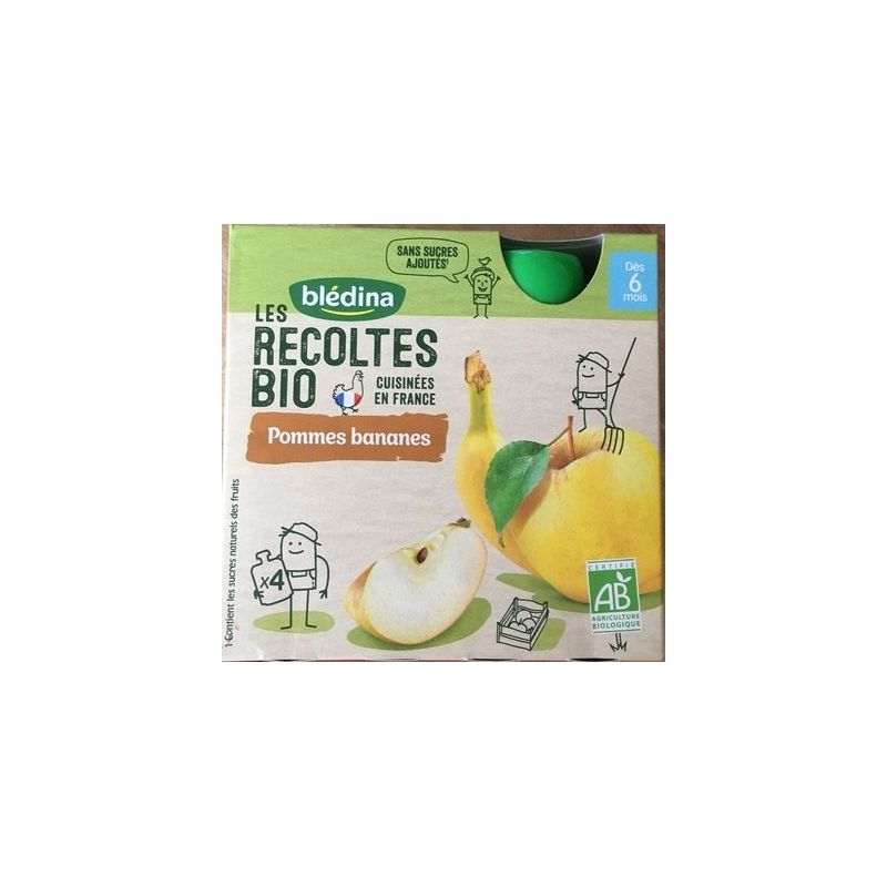 BLEDINER Bledina Manzana Plátano Bio 4 x 90 g
