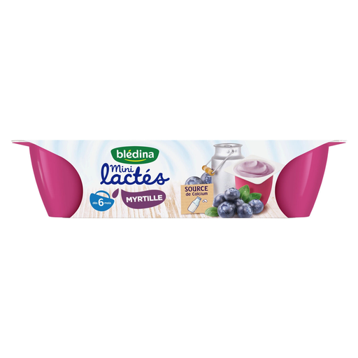 [3041091397362] BLEDINA Baby dairy dessert blueberry 6 pots of 55 g