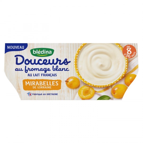 Blédina Douceurs Au Fromage Blanc Mirabelles De Lorraine De 8 À 36 Mois 100G X 4 (Yogurt Bledina Blanc Mirabelle)
