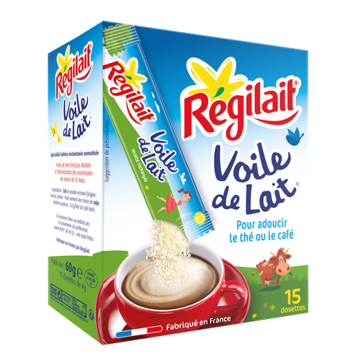 [3043932363703] REGILAIT Milk veil powder for tea or coffee 15 sticks of 4 g