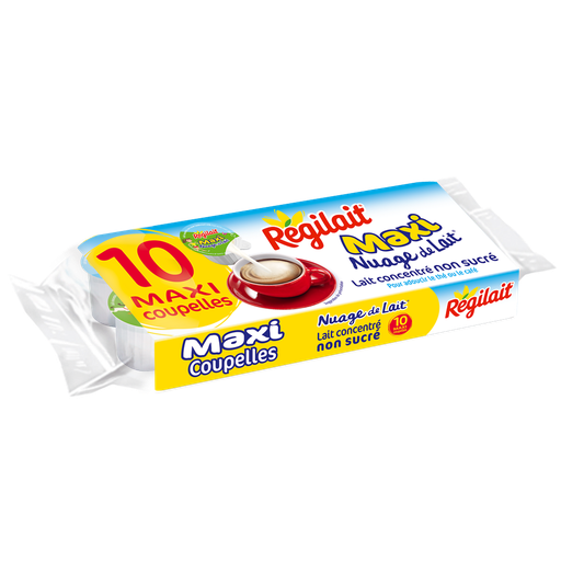 [3043936423700] REGILAIT Leche concentrada sin azúcar Maxi Nuage 10 tarrinas de 14 g