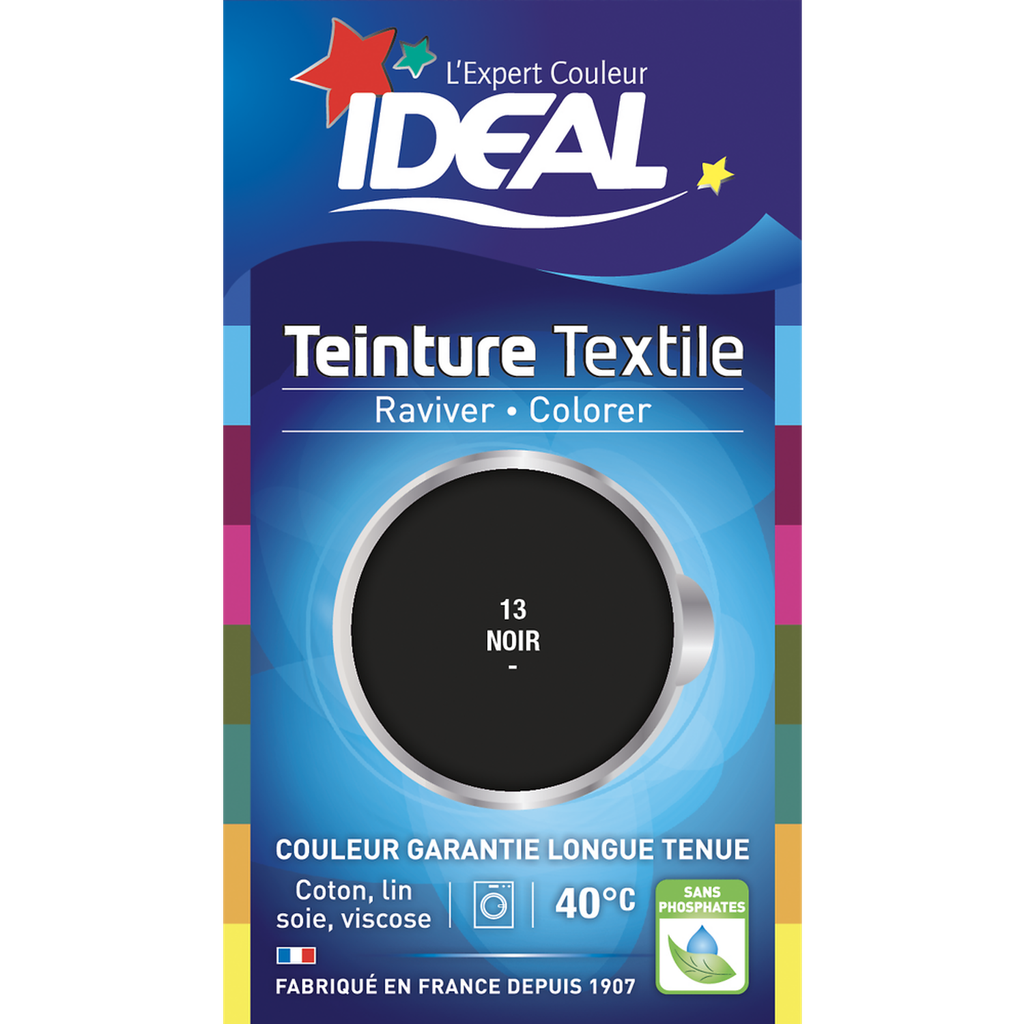 IDEAL Tinte textil negro revive y colorea 40 ml