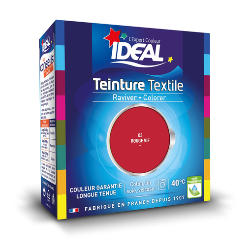 [3045200600039] IDEAL Teinture Textile Rouge Vif 175 g