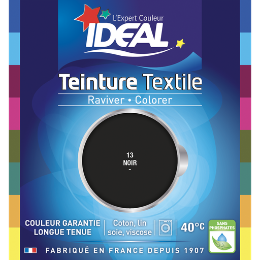 [3045200600138] IDEAL Teinture textile noir 75 ml