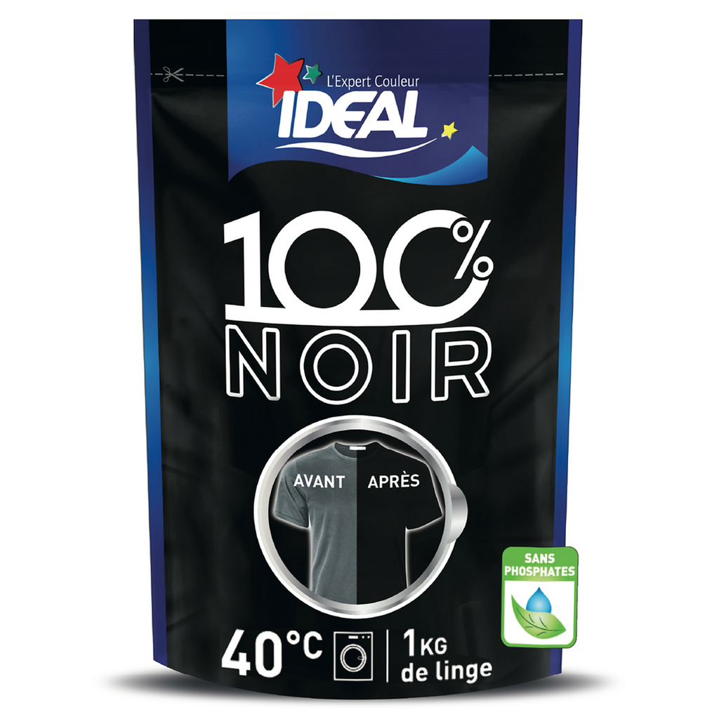 IDEAL Teinture textile 100% noir 400 g