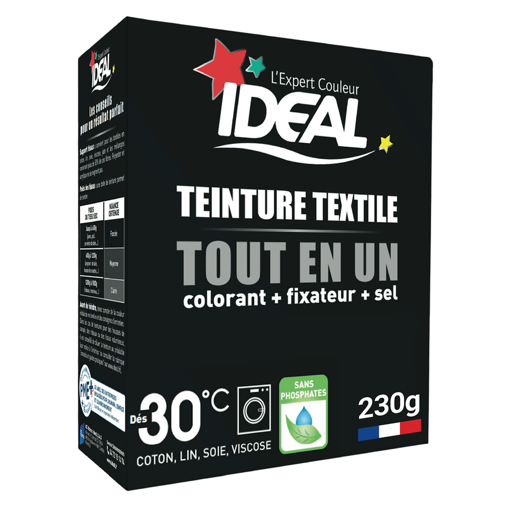 IDEAL Tinta para têxtil tudo em um mini preto 230 g