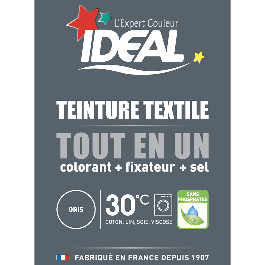IDEAL Teinture textile tout en 1 mini gris 230 g