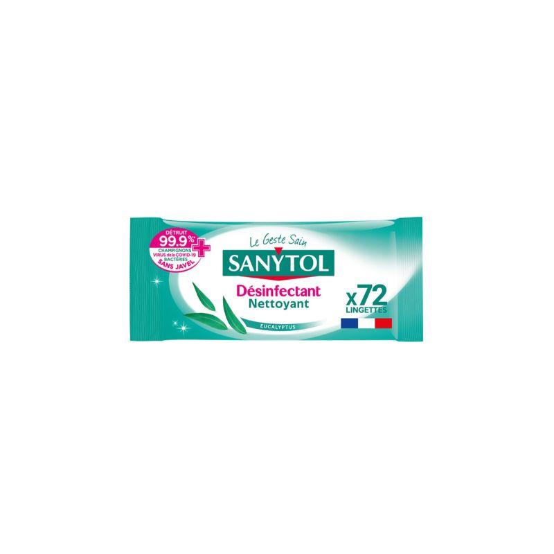 Sanytol Lingettes Désinfectantes Multi-Usages Eucalyptus : Le Paquet De 48