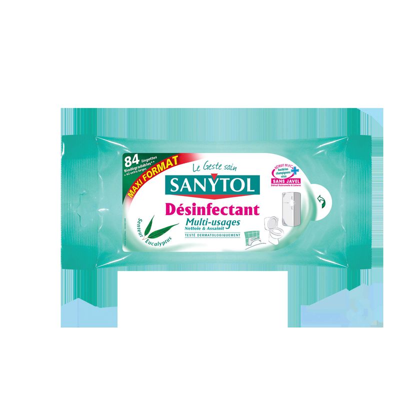 Sanytol Lingettes Désinfectantes Multi-Usages Eucalyuptus X84
