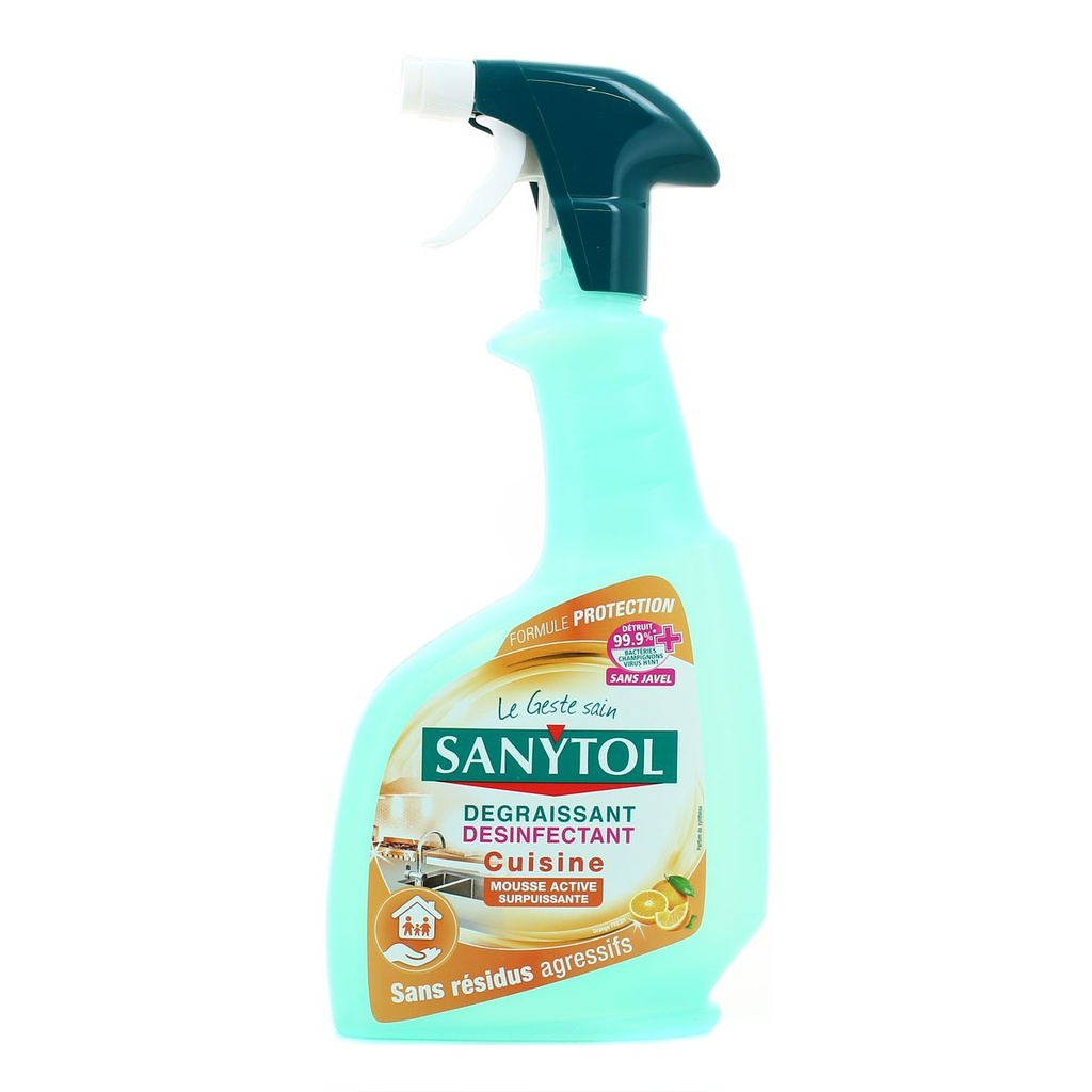 Sanytol Spran Dégraissant Désinfectant Cuisine Sans Résidus Agressifs 500Ml