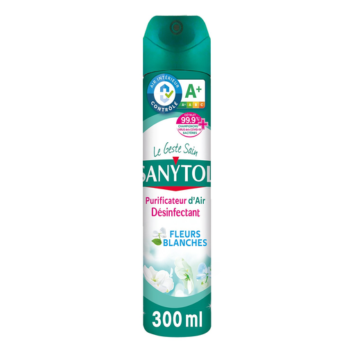 [3045206394406] SANYTOL Purificador de ar desinfetante superfícies e têxteis flores brancas 300 ml