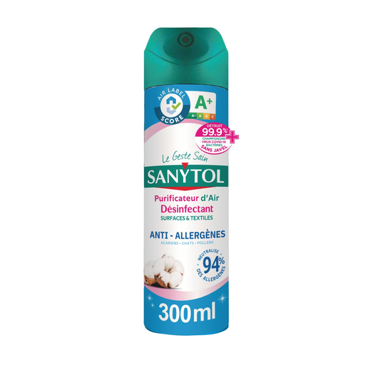 [3045206394659] SANYTOL Purificador de ar desinfetante superfícies e têxteis flor de algodão 300 ml