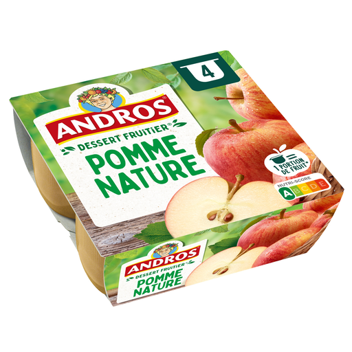 [3045320000412] ANDROS Apple Fruit Dessert 4 pots of 100 g