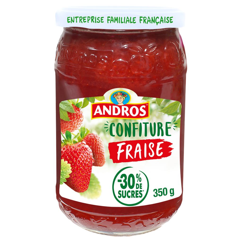 ANDROS Confiture fraises allégée en sucres 350 g