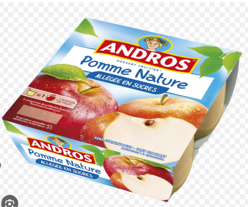 [3045320014082] ANDROS Apple sauce reduced sugar 4 x 100 g