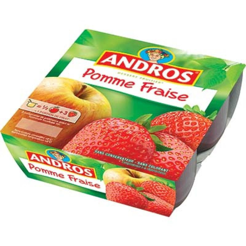 ANDROS Apple Strawberry Compote 4x100g