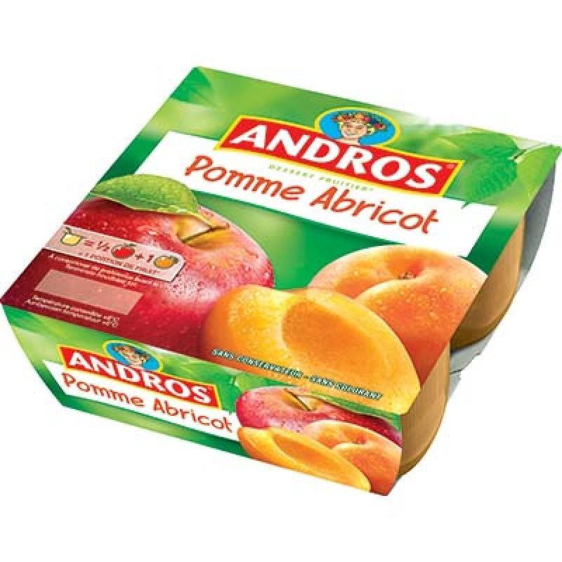ANDROS Compote Pomme Abricot 4 x 100 g