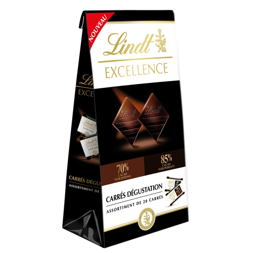[3046920071628] LINDT Excellence quadrados degustação chocolate negro 70% e 85% 154 g