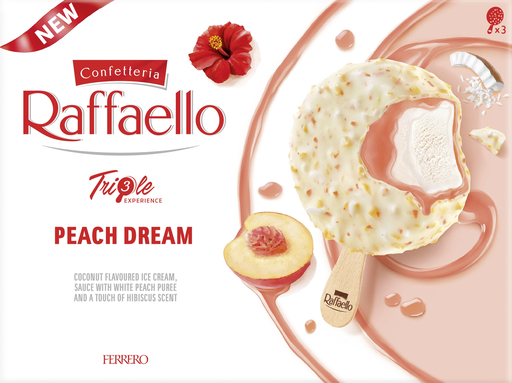 [8000500443866] RAFFAELLO Peach and Hibiscus Ice Cream Sticks 138 g