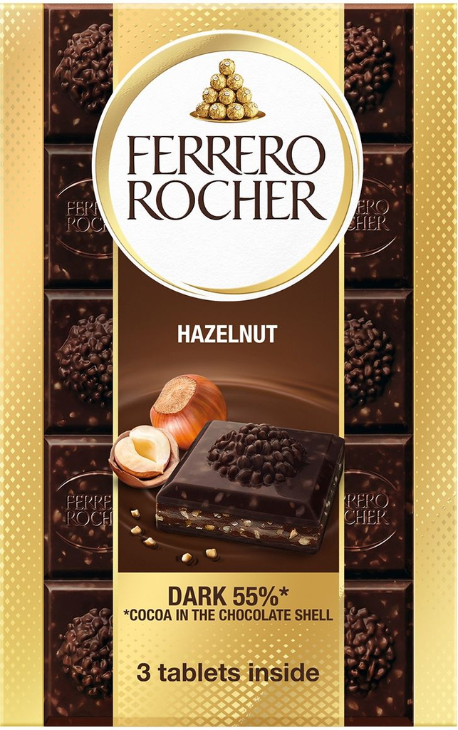 FERRERO ROCHER Tablette Chocolat Noir 90g x 3