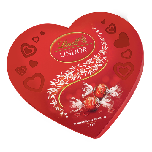 [8003340800752] LINDT Lindor Bouchée de chocolat au lait extra fin fourrées cœur 200 g