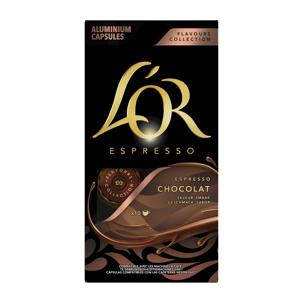 L'OR Coffee Capsules Compatible Nespresso Chocolate Intensity 6 10 capsules