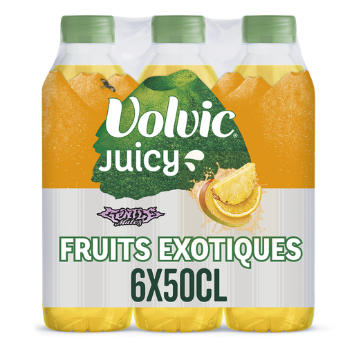 [3057640422843] VOLVIC Água mineral aromatizada Frutos exóticos JUICY 6 x 50 cl