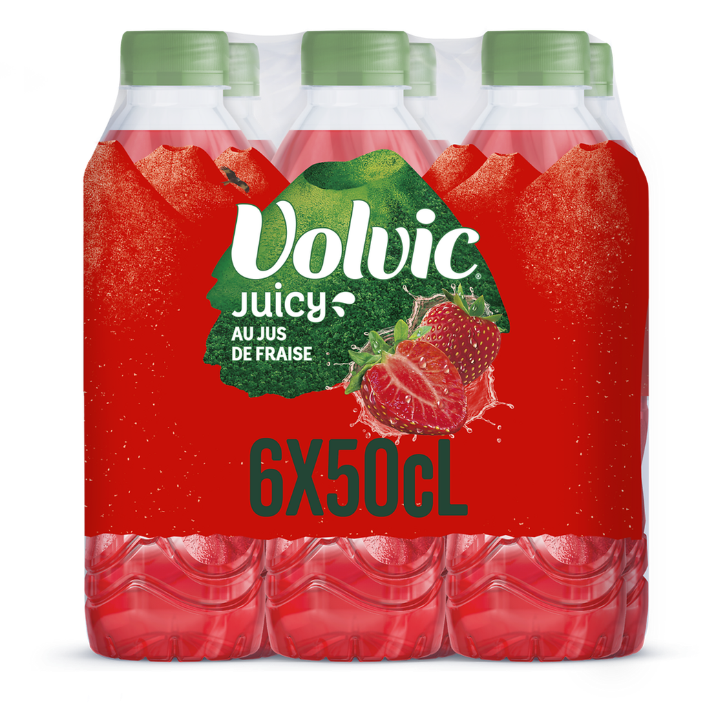 VOLVIC Flavoured mineral water with strawberry juice JUICY 6 x 50 cl