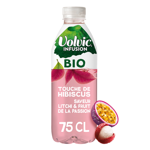 [3057640508813] VOLVIC Infused Water hibiscus lychee passion fruit organic 0.75 L