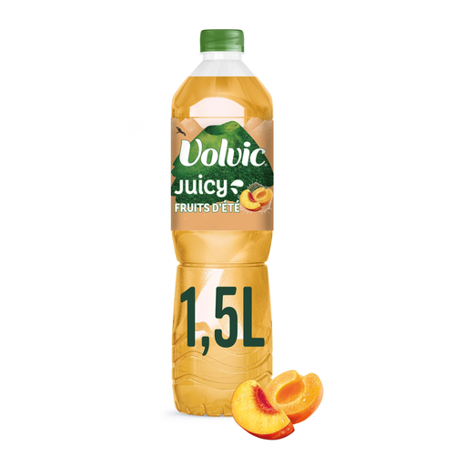 [3057640521003] VOLVIC Juicy Flavoured water peach apricot juice 1.5 L