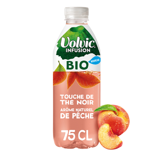[3057640556913] VOLVIC Flavoured Still Water Black Tea Peach Organic 0.75 L