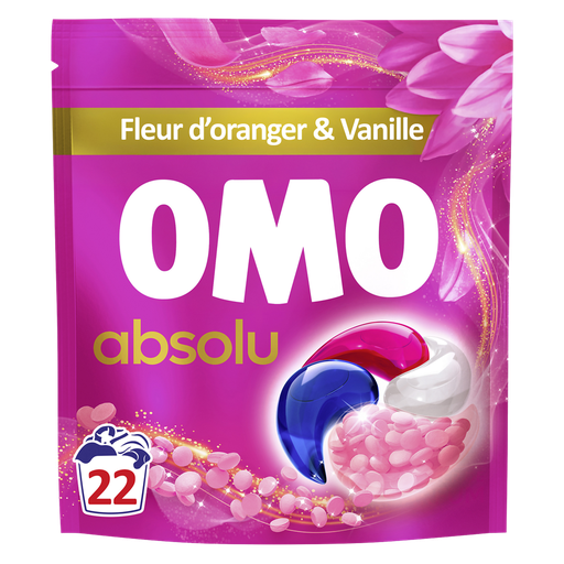 [8720181620867] OMO Laundry Capsules Rêve de Fraîcheur White Flowers Cedar Wood 22 capsules