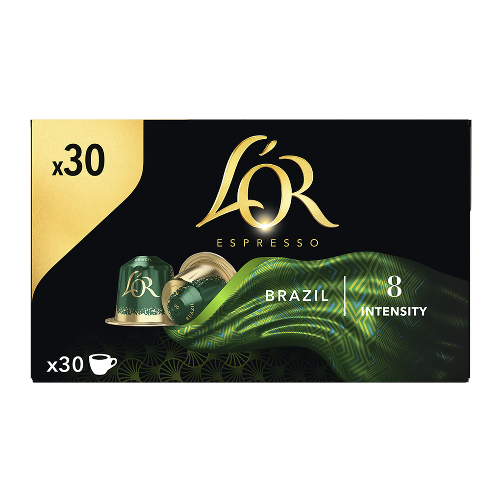 L'OR Espresso Coffee Capsules compatible with Nespresso Brazil Intensity 8 30 capsules