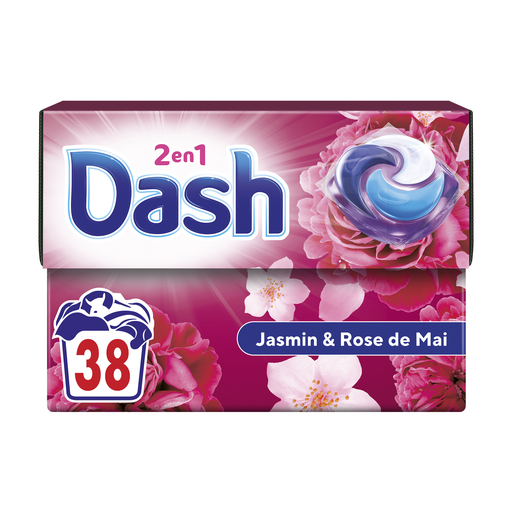 [8700216843683] DASH Detergente en cápsulas 2en1 jazmín y rosa de mayo 38 cápsulas