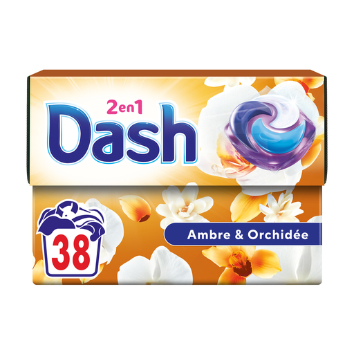 [8700216843584] DASH Detergente en cápsulas 2en1 Ámbar y Orquídea 38 cápsulas