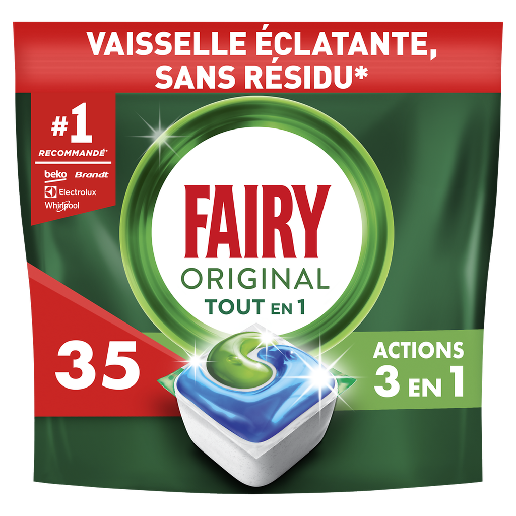 FAIRY Original Pastillas Lavavajillas Acción 3 en 1, 35 lavados, 473 g