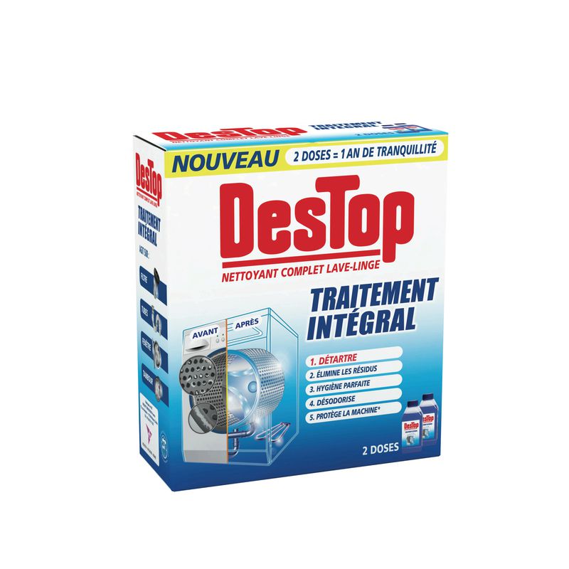 Destop Nettoyant Lave-Linge Traitement Intégral : Les 2 Doses De 250 Ml