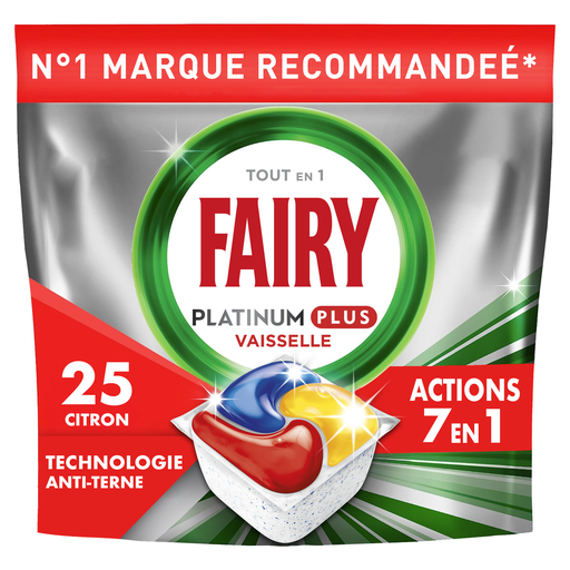 [8700216742139] FAIRY Capsule Lave-Vaisselle Platinum Plus All In One Technologie Anti-Terne Citron 25 capsules
