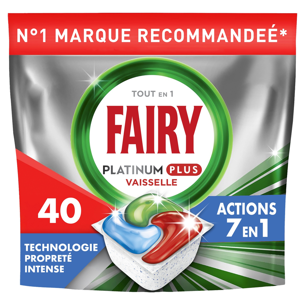 FAIRY Cápsulas Lavavajillas Platinum Plus Todo en 1 40 cápsulas