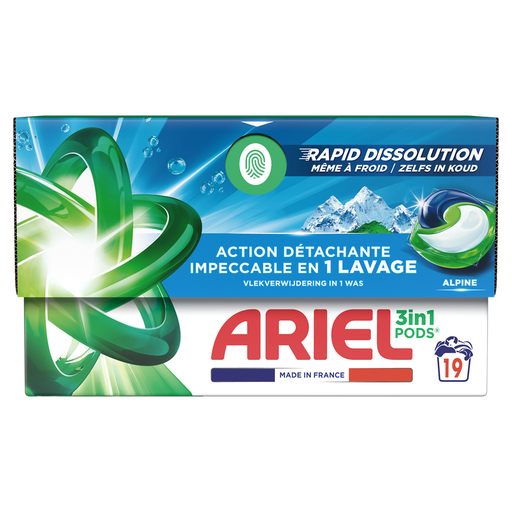 [8700216684057] ARIEL Detergente cápsulas pods 3en1 alpine caja de 19