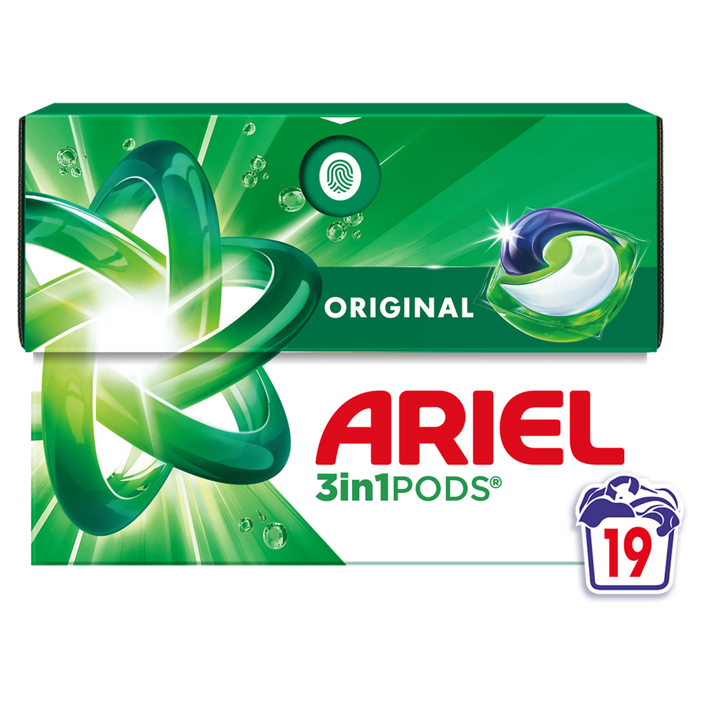 ARIEL Pods 3en1 detergente en cápsulas original 19 cápsulas