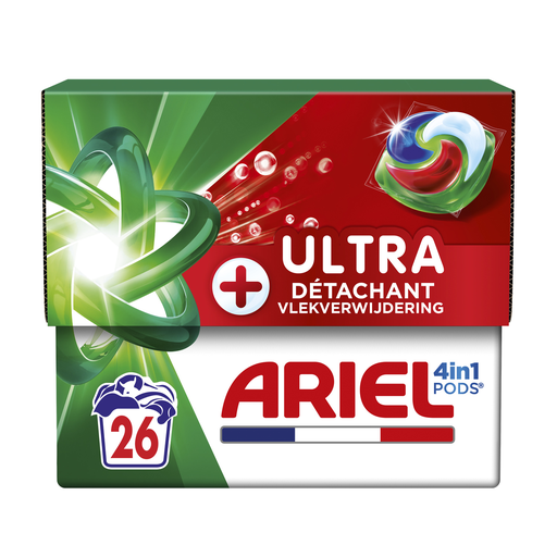 [8700216648561] ARIEL 4in1 Pods Laundry Detergent Capsules + Ultra Stain Remover 26