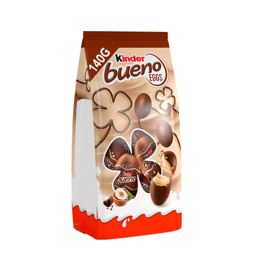 [8000500438848] KINDER Bueno Eggs ovos de chocolate de leite recheados com leite e avelãs 140 g