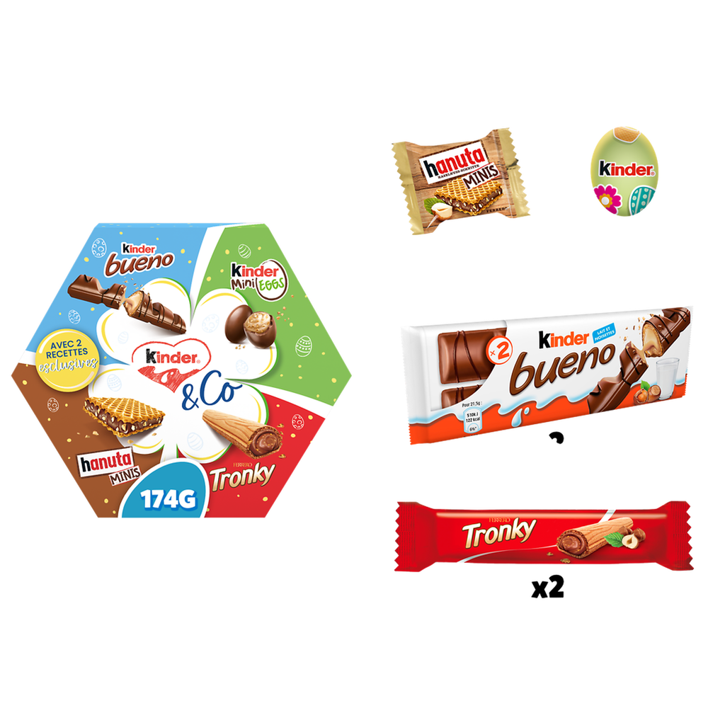 KINDER Assortiment de gaufrettes et bonbons au chocolat 174 g